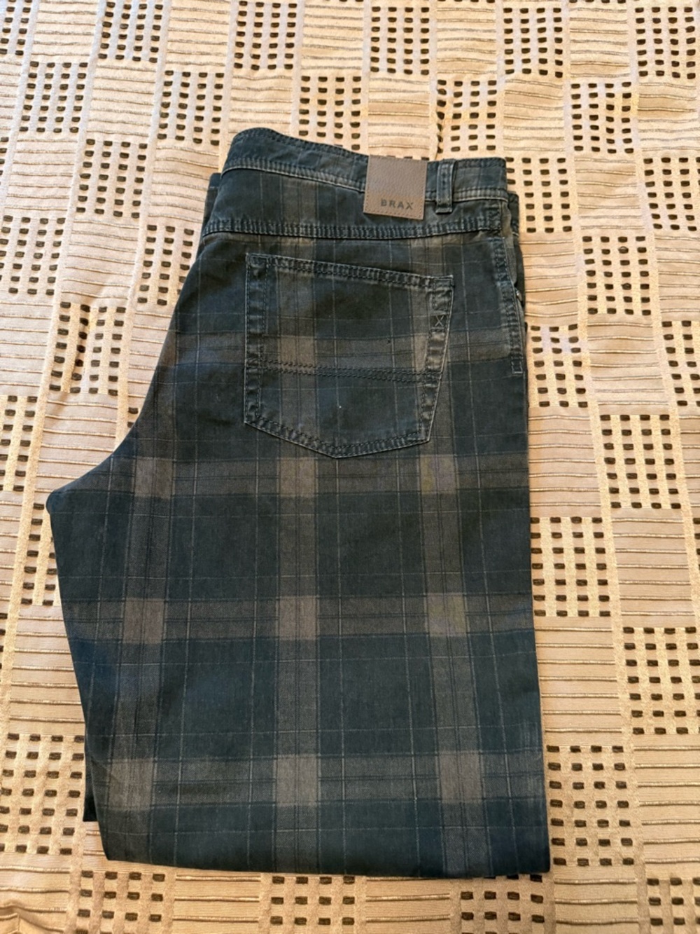 BRAX Men's Brown Plaid Jeans